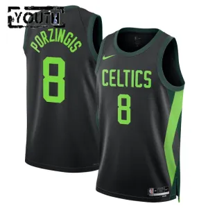 Maglia Boston Celtics Kristaps Porzingis City Edition 2024-25 Swingman Nero - Bambino