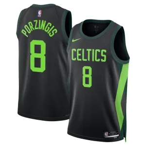 Maglia Boston Celtics Kristaps Porzingis City Edition 2024-25 Swingman Nero - Uomo