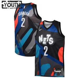 Maglia Brooklyn Nets Cameron Johnson City Edition 2023-24 Swingman Nero - Bambino