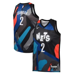 Maglia Brooklyn Nets Cameron Johnson City Edition 2023-24 Swingman Nero - Uomo