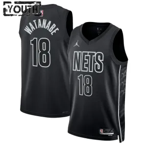 Maglia Brooklyn Nets Jordan Yuta Watanabe 18 Statement Edition Swingman Nero - Bambino