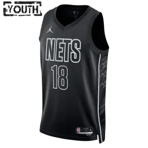 Maglia Brooklyn Nets Jordan Yuta Watanabe 18 Statement Edition Swingman Nero - Bambino