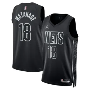 Maglia Brooklyn Nets Jordan Yuta Watanabe 18 Statement Edition Swingman Nero - Uomo