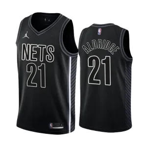 Maglia Brooklyn Nets Lamarcus Aldridge 21 Statement Edition Swingman Nero - Uomo Maglia Brooklyn Nets Lamarcus Aldridge 21 Statement Edition Swingman Nero - Uomo