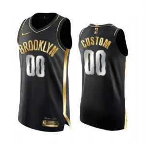 Maglia Brooklyn Nets Limited Personalizzata Golden Edition Swingman Nero - Uomo Maglia Brooklyn Nets Limited Personalizzata Golden Edition Swingman Nero - Uomo