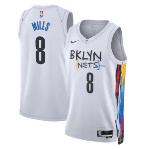 Maglia Brooklyn Nets Patty Mills 8 City Edition 2022-23 Swingman Bianco - Uomo