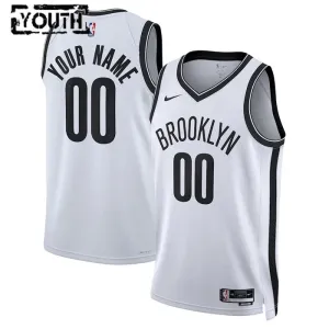 Maglia Brooklyn Nets Personalizzata Association Edition Swingman Bianco - Bambino