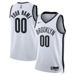 Maglia Brooklyn Nets Personalizzata Association Edition Swingman Bianco - Uomo