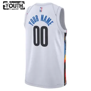 Maglia Brooklyn Nets Personalizzata City Edition 2022-23 Swingman Bianco - Bambino