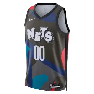 Maglia Brooklyn Nets Personalizzata City Edition 2023-24 Swingman Nero - Uomo