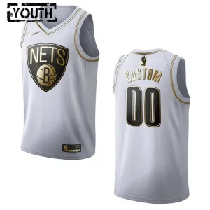 Maglia Brooklyn Nets Personalizzata Golden Edition Swingman Bianco - Bambino Maglia Brooklyn Nets Personalizzata Golden Edition Swingman Bianco - Bambino
