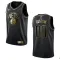 Maglia Brooklyn Nets Personalizzata Golden Edition Swingman Nero - Uomo