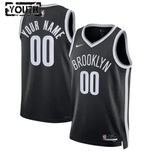 Maglia Brooklyn Nets Personalizzata Icon Edition Swingman Nero - Bambino