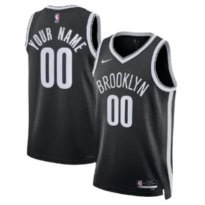 Maglia Brooklyn Nets Personalizzata Icon Edition Swingman Nero - Uomo