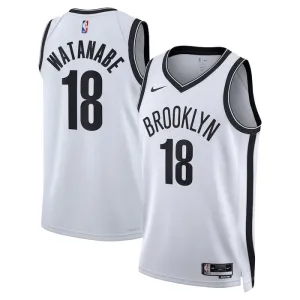 Maglia Brooklyn Nets Yuta Watanabe 18 Association Edition Swingman Bianco - Uomo