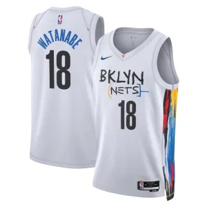 Maglia Brooklyn Nets Yuta Watanabe 18 City Edition 2022-23 Swingman Bianco - Uomo