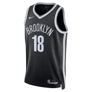 Maglia Brooklyn Nets Yuta Watanabe 18 Icon Edition Swingman Nero - Uomo