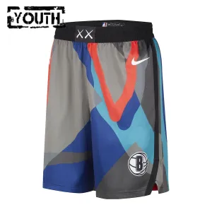 Pantaloncini Brooklyn Nets City Edition 2023-24 Swingman Nero - Bambino