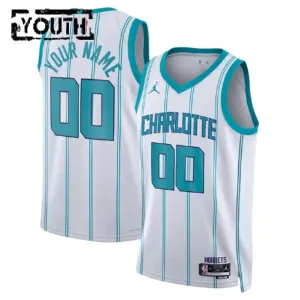 Maglia Charlotte Hornets Jordan Personalizzata Association Edition Swingman Bianco - Bambino