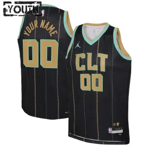 Maglia Charlotte Hornets Jordan Personalizzata City Edition 2022-23 Swingman Nero - Bambino