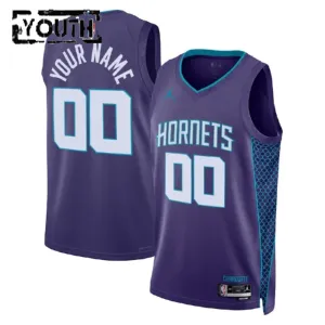 Maglia Charlotte Hornets Jordan Personalizzata Statement Edition Swingman Viola - Bambino
