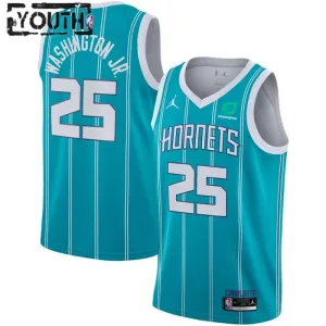 Maglia Charlotte Hornets PJ Washington 25 Jordan Icon Edition Swingman Teal - Bambino