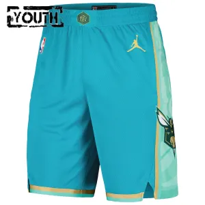 Pantaloncini Charlotte Hornets City Edition 2023-24 Swingman Teal - Bambino