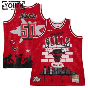 Maglia Chicago Bulls Mitchell Ness x Tats Cru Edition Hardwood Classics 2023-24 Swingman Rosso - Bambino