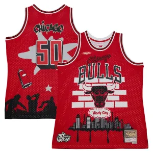 Maglia Chicago Bulls Mitchell Ness x Tats Cru Edition Hardwood Classics 2023-24 Swingman Rosso - Uomo