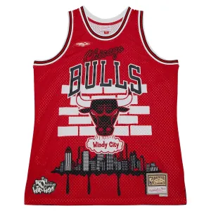 Maglia Chicago Bulls Mitchell Ness x Tats Cru Edition Hardwood Classics 2023-24 Swingman Rosso - Uomo