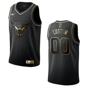 Maglia Chicago Bulls Personalizzata Golden Edition Swingman Nero - Uomo Maglia Chicago Bulls Personalizzata Golden Edition Swingman Nero - Uomo