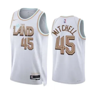 Maglia Cleveland Cavaliers Donovan Mitchell 45 City Edition 2022-23 Swingman Bianco - Uomo Maglia Cleveland Cavaliers Donovan Mitchell 45 City Edition 2022-23 Swingman Bianco - Uomo