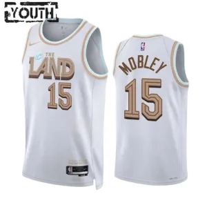 Maglia Cleveland Cavaliers Isaiah Mobley 15 City Edition 2022-23 Swingman Bianco - Bambino Maglia Cleveland Cavaliers Isaiah Mobley 15 City Edition 2022-23 Swingman Bianco - Bambino