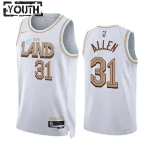 Maglia Cleveland Cavaliers Jarrett Allen 31 City Edition 2022-23 Swingman Bianco - Bambino Maglia Cleveland Cavaliers Jarrett Allen 31 City Edition 2022-23 Swingman Bianco - Bambino