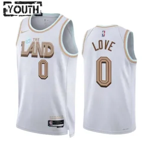 Maglia Cleveland Cavaliers Kevin Love 0 City Edition 2022-23 Swingman Bianco - Bambino Maglia Cleveland Cavaliers Kevin Love 0 City Edition 2022-23 Swingman Bianco - Bambino