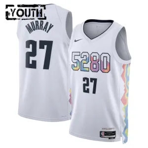 Maglia Denver Nuggets Jamal Murray City Edition 2024-25 Swingman Bianco - Bambino