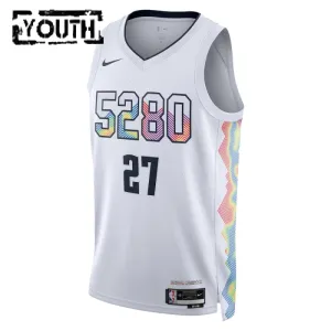 Maglia Denver Nuggets Jamal Murray City Edition 2024-25 Swingman Bianco - Bambino