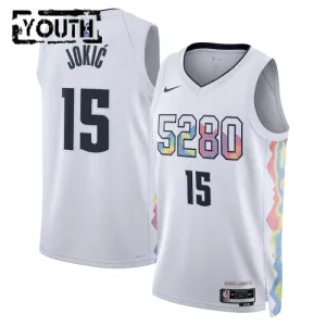 Maglia Denver Nuggets Nikola Jokic City Edition 2024-25 Swingman Bianco - Bambino
