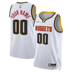 Maglia Denver Nuggets Personalizzata Association Edition Swingman Bianco - Uomo