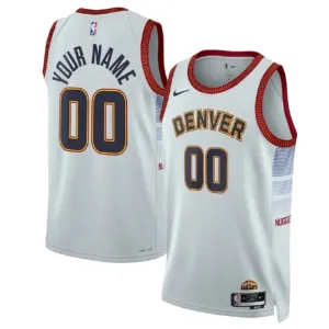 Maglia Denver Nuggets Personalizzata City Edition 2022-23 Swingman Bianco - Uomo