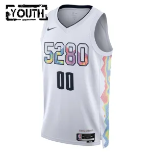 Maglia Denver Nuggets Personalizzata City Edition 2024-25 Swingman Bianco - Bambino