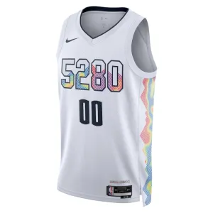Maglia Denver Nuggets Personalizzata City Edition 2024-25 Swingman Bianco - Uomo
