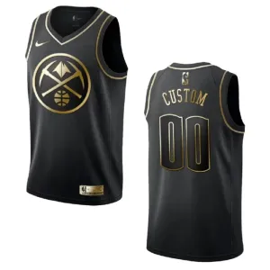 Maglia Denver Nuggets Personalizzata Golden Edition Swingman Nero - Uomo Maglia Denver Nuggets Personalizzata Golden Edition Swingman Nero - Uomo