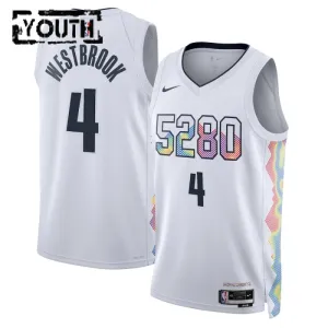 Maglia Denver Nuggets Russell Westbrook City Edition 2024-25 Swingman Bianco - Bambino