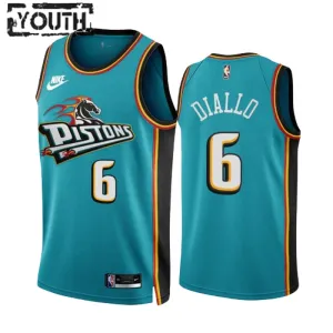 Maglia Detroit Pistons Hamidou Diallo 6 Classic Edition 2022-23 Swingman Teal - Bambino Maglia Detroit Pistons Hamidou Diallo 6 Classic Edition 2022-23 Swingman Teal - Bambino