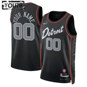 Maglia Detroit Pistons Personalizzata City Edition 2023-24 Swingman Nero - Bambino