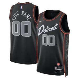 Maglia Detroit Pistons Personalizzata City Edition 2023-24 Swingman Nero - Uomo