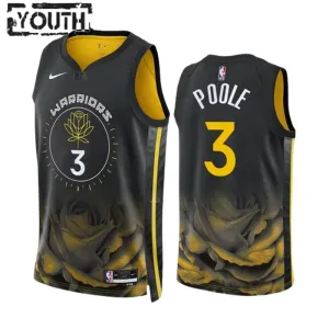 Maglia Golden State Warriors Jordan Poole 3 City Edition 2022-23 Swingman Nero - Bambino Maglia Golden State Warriors Jordan Poole 3 City Edition 2022-23 Swingman Nero - Bambino