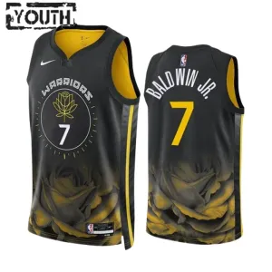 Maglia Golden State Warriors Patrick Baldwin JR 7 City Edition 2022-23 Swingman Nero - Bambino Maglia Golden State Warriors Patrick Baldwin JR 7 City Edition 2022-23 Swingman Nero - Bambino