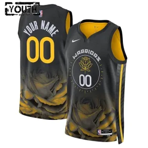 Maglia Golden State Warriors Personalizzata City Edition 2022-23 Swingman Nero - Bambino